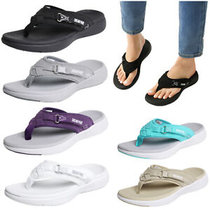 Women Arch Support Soft Cushion Flip Flops Lightweight Summer Beach Sandals US