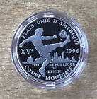 Benin 1000 francs 1992 player skyline football PP silver coin with certificate