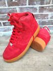 Women's Nike Air Force 1 High Top   Red Suede, Gum Sole, Size 10 749266-601