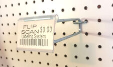 100 PACK 4 Inch Flip Scan™ Metal Peg Hooks w/Label Holder 1/8