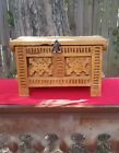 Large Very Old Hand Carved Solid Wood Box