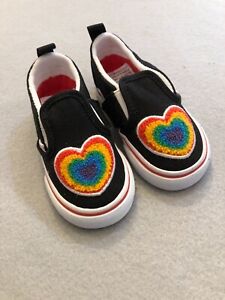 Vans Shoes Toddler Girl's Size 5 New Slip On Chenille Rainbow Casual Sneakers