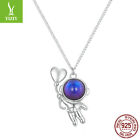 Fashion 925 Sterling Silver Star Picking Astronaut lovers Necklace Women Jewelry