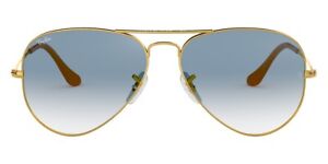 Ray-Ban Unisex Sunglasses RB3025 001/3F Gold Aviator Clear Blue Gradient 55mm
