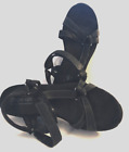 Sketchers Shape Ups Womens sport sandals black ankle strap buckle size 8