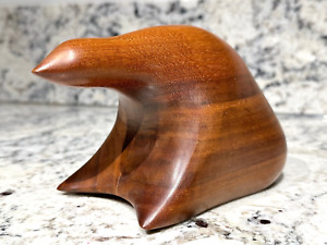 ALAN MIDDLETON Vintage Wooden Carved Bear 1960s-70s MCM Made in Canada