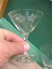 Grape Pattern Wheel Cut Etched Glass Crystal Port Sherry Cordial Old Vtg Antique