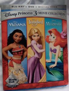Disney Princess 3-Movie Collection: Moana, Tangled, & Little Mermaid Blu-Ray/DVD