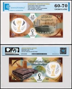 Qatar 22 Riyals, 2022, P-39, UNC, Commemorative, Polymer, Authenticated Banknote