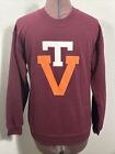 Vintage Virginia Tech Hokies Maroon Orange Perrin Sports Sweatshirt Adult Small