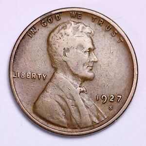 1927-S Lincoln Wheat Cent Penny LOWEST PRICES ON THE BAY!  FREE SHIPPING!