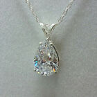 Women Fashion Jewelry Pear Cubic Zircon 925 Silver Filled Necklace Pendant Gift