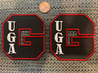 (2) UGA Georgia Bulldogs Vintage Embroidered Iron On Patches Patch Lot