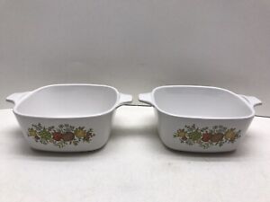 New ListingCORNING Ware Spice of Life 2-2/3 Cup Casserole Dishes P-43-B No Lids SET 2