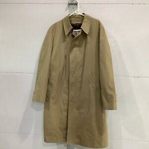 London Fog Maincoats Raincoat Rain Trench Coat Size 42 Long Khaki Beige w/ Liner