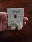 Style & Co White Shell Pearl Drop Earrings Pierced Earrings Beach Summer Jewelry