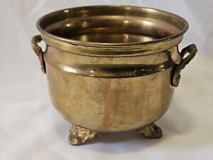 New ListingVTG Brass 3 Footed Cauldron Style Décor Signed F.M. Made In India 6