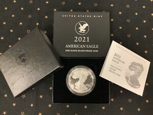 2021 W Proof Silver Eagle coin in OGP with COA - TYPE 2