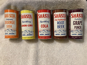 Vintage SHASTA Steel Flat Top Can, Lot of 5, Factory Defects, 10oz.