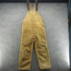 Carhartt Jeans Mens 38x30 Brown Bib Overalls Double Knee Quilted Union Made USA