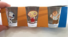 2008 FOX FAMILY GUY STEWIE BRIAN PETER SET OF 3 SHOT GLASSES  ICUP