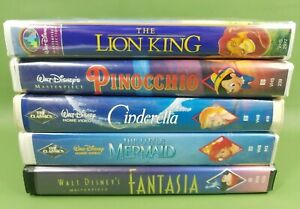 New Listing5 Disney Masterpiece & Classics VHS Movies Lot Snow White Cinderella Lion King