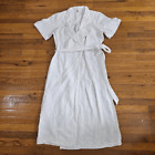 Free People Wrap Dress 100% Linen Size L. White  Midi Dress