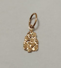 New 14k Yellow Gold Nugget Charm Pendant