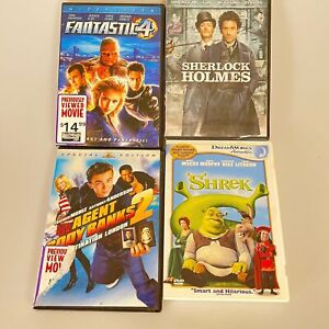 Family lot DVDs Sherlock Holmes, Shrek, fantastic 4 and agent, Cody Banks 2, BS