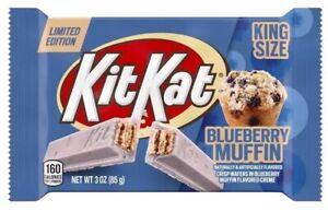 KIT KAT Blueberry Muffin, Crisp Wafers, 3 oz King Size Bars (6 Pack)