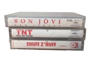 Lot Of 3 80's Heavy/Hair Metal Cassette Tapes TNT- Bon Jovi-Enuff Znuff Rare