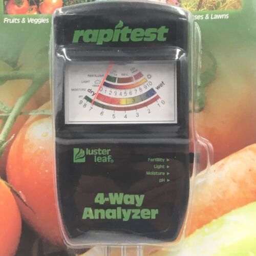 Rapitest 4 Way Garden Soil PH Temp Fertility UV Meter Analyzer NEW 1880 Tester