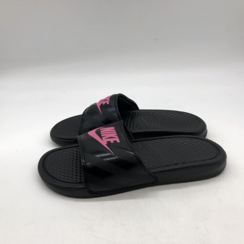 Nike Benassi JDI Slides Women's Sandal Slide Flip Flops Black Pink