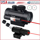 1x40 Red Green Dot Sight Scope Reflex Sight 20mm Rail Mount With Red Laser Combo