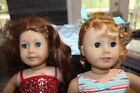 New ListingLOT OF 2 American Girl Dolls, 1 is Dated 2013 (Red Dress) & One 2014 (Striped)