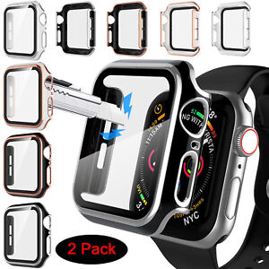 2 Pack Apple Watch Series 6/5/4/SE/3/2 Screen Protector Case 44/40/42/38mm Cover