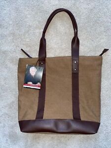 NWT Greg Norman The Refined Traveler Large Waxed Canvas Tote Bag