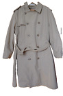 70's Vintage Harbor Master Trench Coat Men's 42R L Dark Beige Tan - Wool Lining