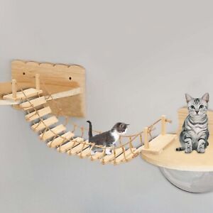 Small-100cm Cat Wall Shelves, Cat Bridge, Wood Cat Wall Furniture Cat Climbing