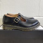 Dr. Martens Polley Mary Jane Shoes Black Leather Buckle Woman’s Size 9