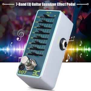 Portable Electric Guitar Equalizer Pedal True Bypass 7-Band EQ Slider Metal U5E8