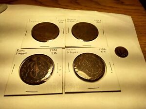 Lot 4 Russian Very Huge 5 Kopecks coins 1766-1767-1782-1786