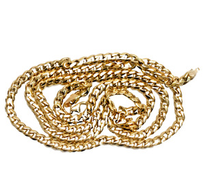 18K SOLID  GOLD  Curb link  Cuban Link Chain 25.25 inch 33.2 grams 4 mm wide