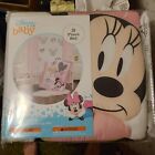 Disney Minnie Mouse Hearts Dots 3 Piece Crib Bedding Set Pink White NEW SEALED