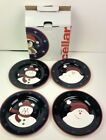 4 assorted holiday salad plates snow ghost snow man the cellar Laurie Gates