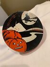 Vintage Halloween Noisemaker - Witch and Pumpkin (round)