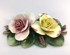 Vintage Capodimonte Floral Roses Flowers Porcelain Made in Italy