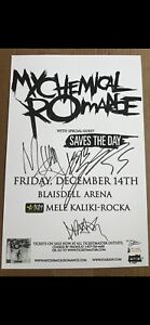 🔴 MY CHEMICAL ROMANCE SIGNED ✍️ HAWAII CONCERT POSTER with Guest Saves The Day