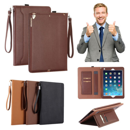 Flip Wallet for iPad 9/8/7/6/5th Mini 4/5/6 Air 1/2 Pro Stand Leather Case Strap