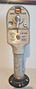 Vintage M. H. Rhodes Parking Meter with stand, Uses Pennys and Nickles